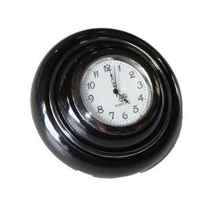 Horn Button Black With Clock, Bus -'1967 & Bug -'59, New~