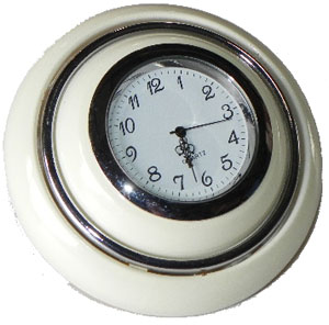 Horn Button Ivory With Clock, Bus -'1967 & Bug -'59, New~